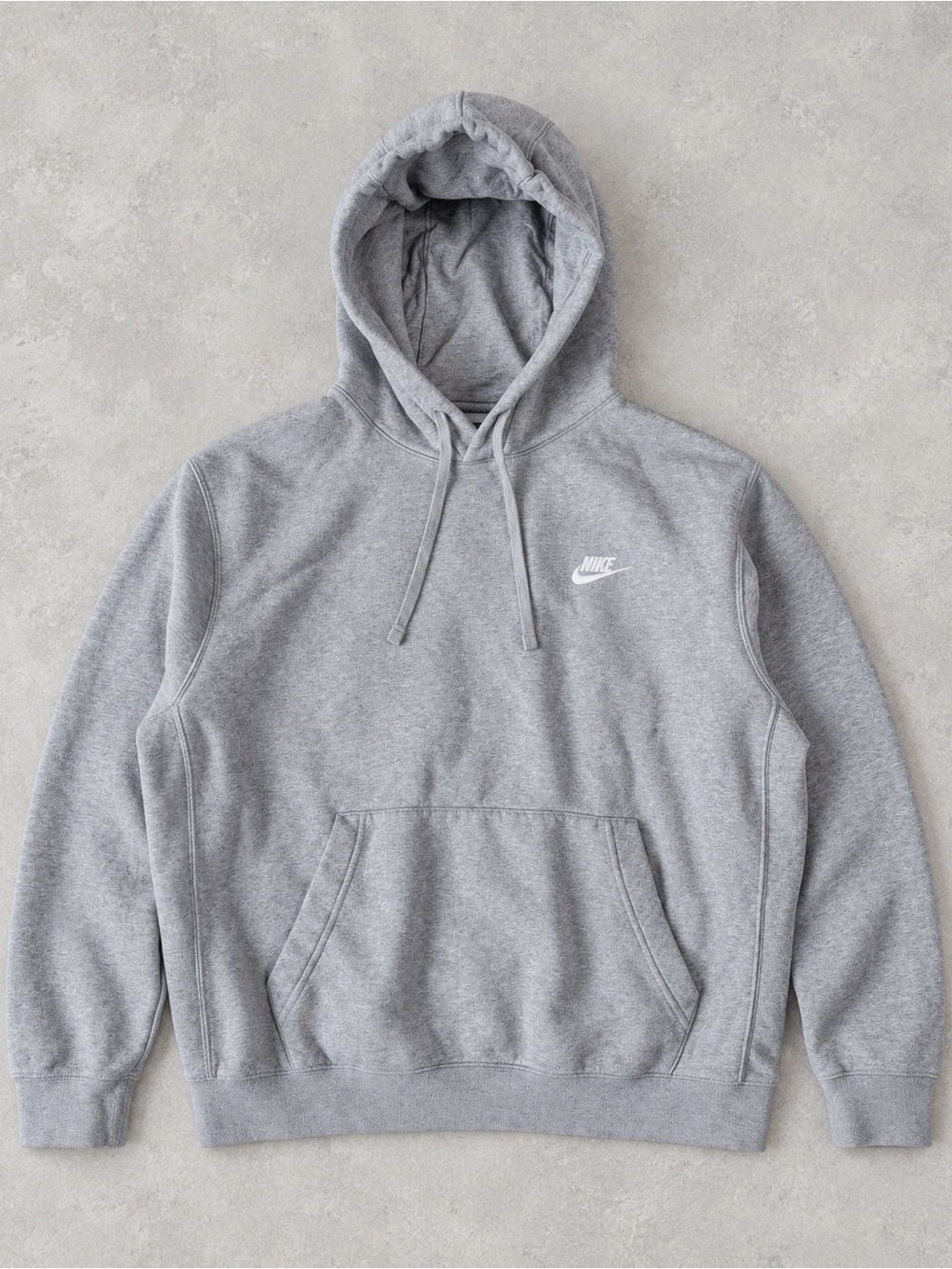 Nike Men Gray Cotton Pullover Hoodie Sweater LARGE Classic Athleisure Activewear